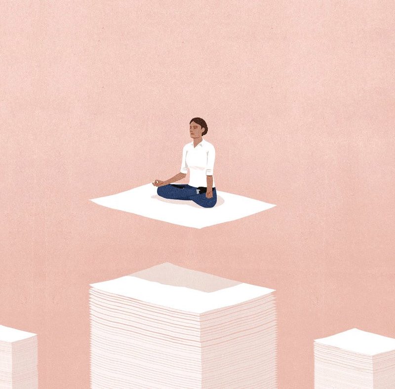 Illustration of a woman meditating